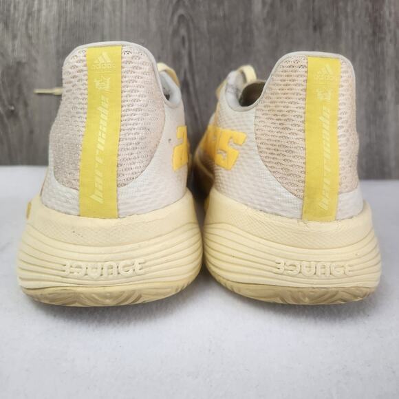 ADIDAS MEN'S Barricade Tennis Shoes Ecru Tint / Almost Yellow Size 10 GUC - Picture 3 of 9